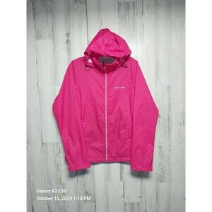 Columbia Jacket Womens Small Pink Full Zip Hooded Lightweight